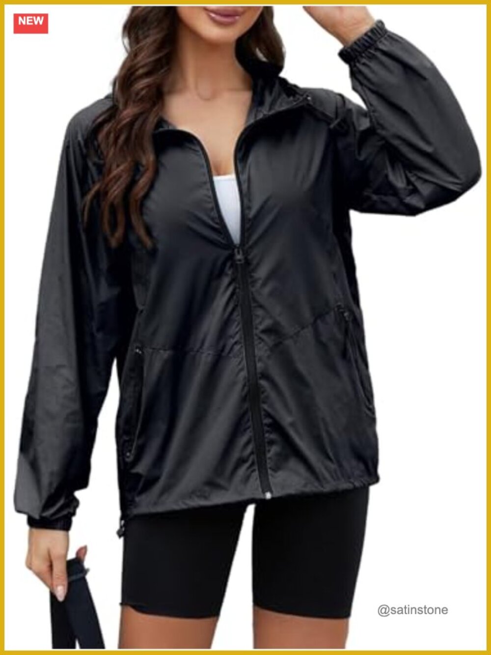 Lightweight Packable Rain Jacket Women Waterproof Windbreaker Travel